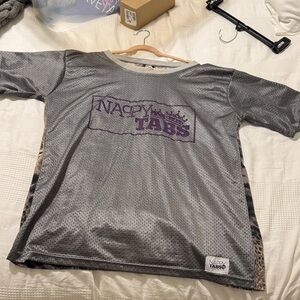 Gray and Purple Women's Short Sleeve HipHop Shirt